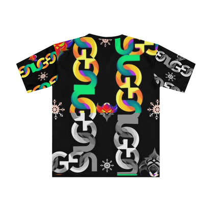 Bold Multi-colored Ungodly Chain Pattern Graphic T‑Shirt — All-Over Print Men's Tee