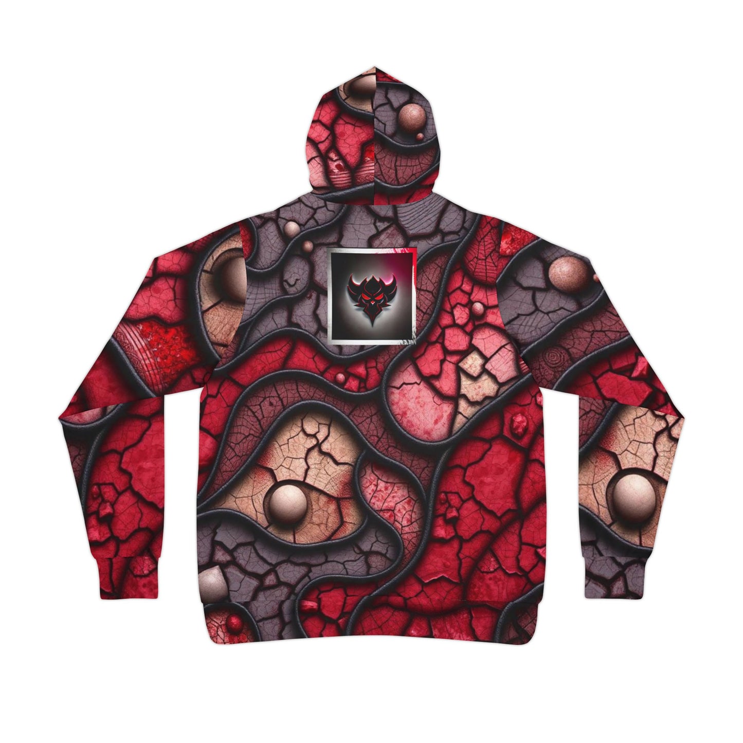 Blood Inspired, Halloween, Red Abstract Athletic Hoodie, Trendy Sportswear, Graphic Pullover, Gift for Fitness Lovers, Unique Streetwear