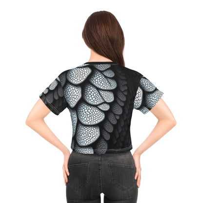 Black Dragon Scale Crop Tee — 'Ungodly Apparel' Graphic