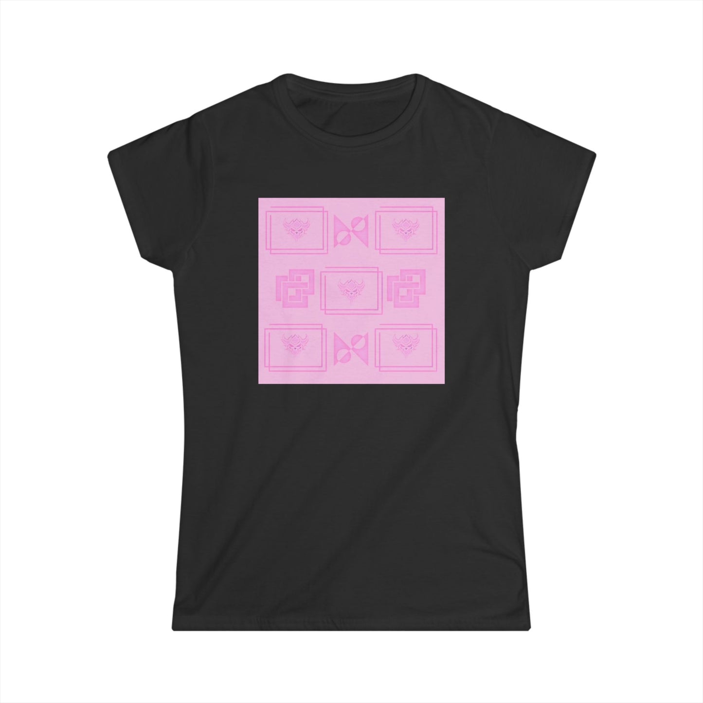 Women's Tee — Pink Ungodly Apparel Kawaii Pixel Heart Grid Graphic