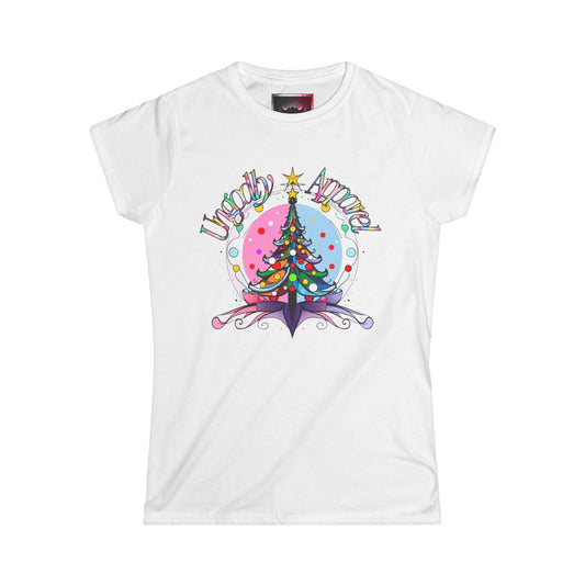 Women's Tee — 'Ugly Angel' Colorful Christmas Tree Holiday Shirt