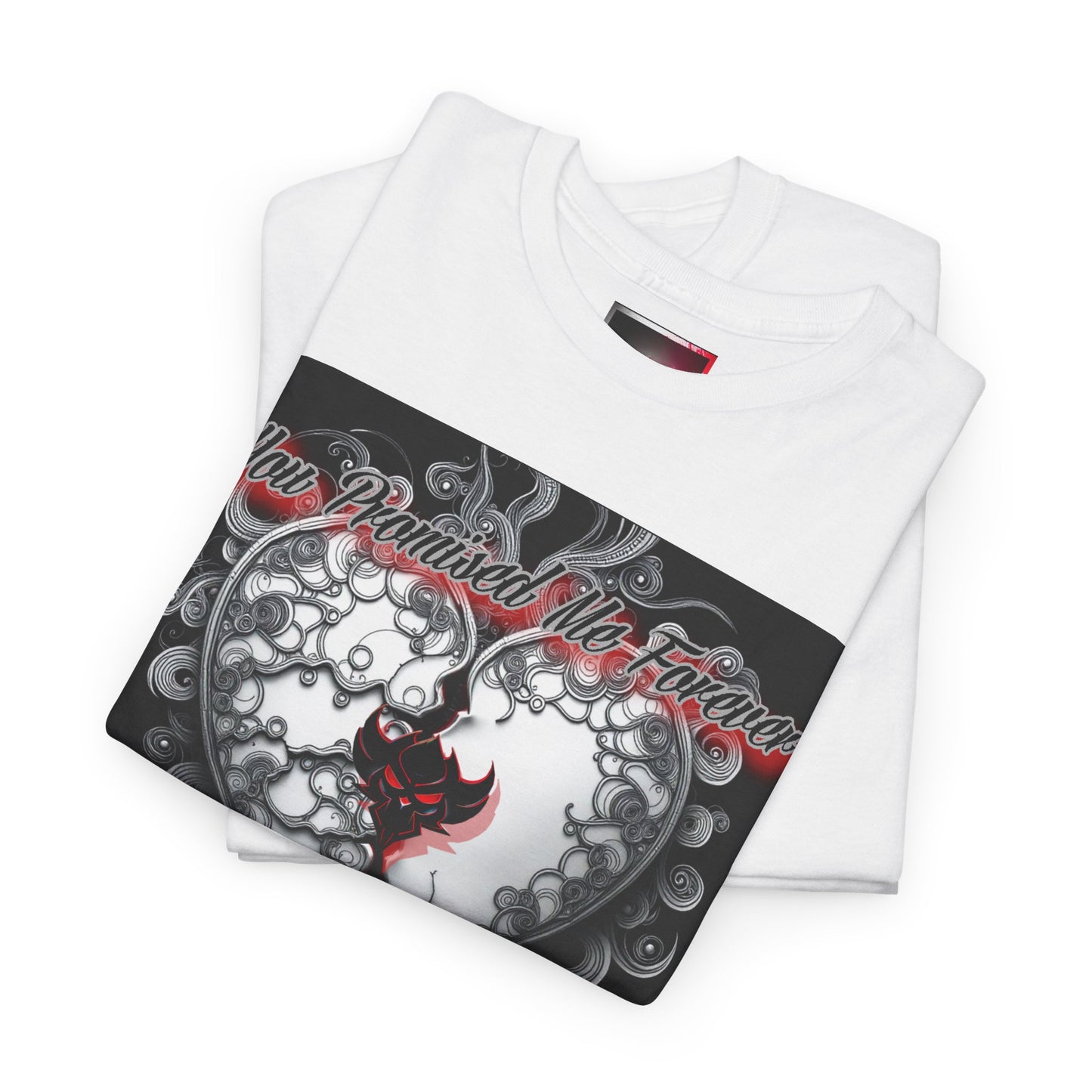 Unisex Heavy Cotton Tee - " You Promised the Forever But Lost in a Moment" Graphic Tee - Perfect for Casual Wear and Gift Giving