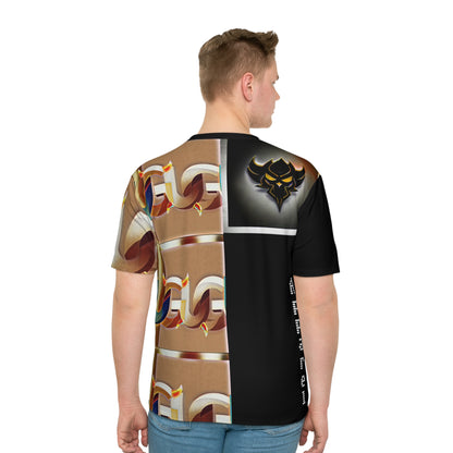 Retro Graphic Tee — 'Ungodly Gold Chain Pattern Apparel' Split-Pattern All-Over Print T-Shirt