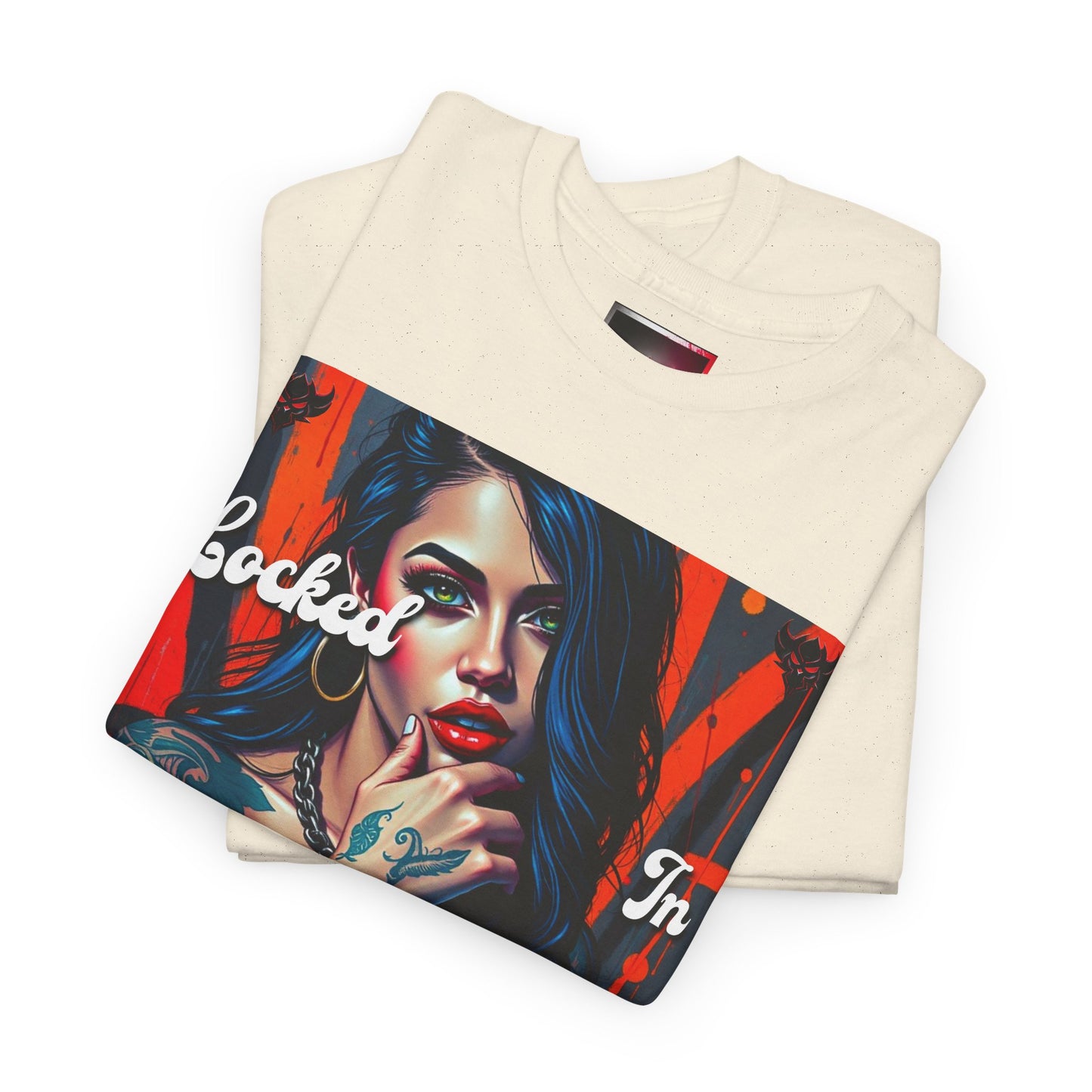 "Locked In" Latina Unisex Heavy Cotton Tee - Bold Tattoo Art for Everyday Wear