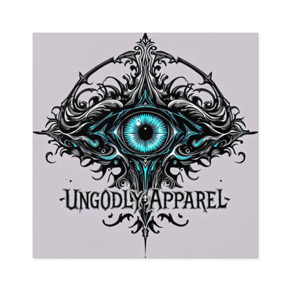 Square Sticker — Gothic Blue Eye Logo (Ungodly Apparel)