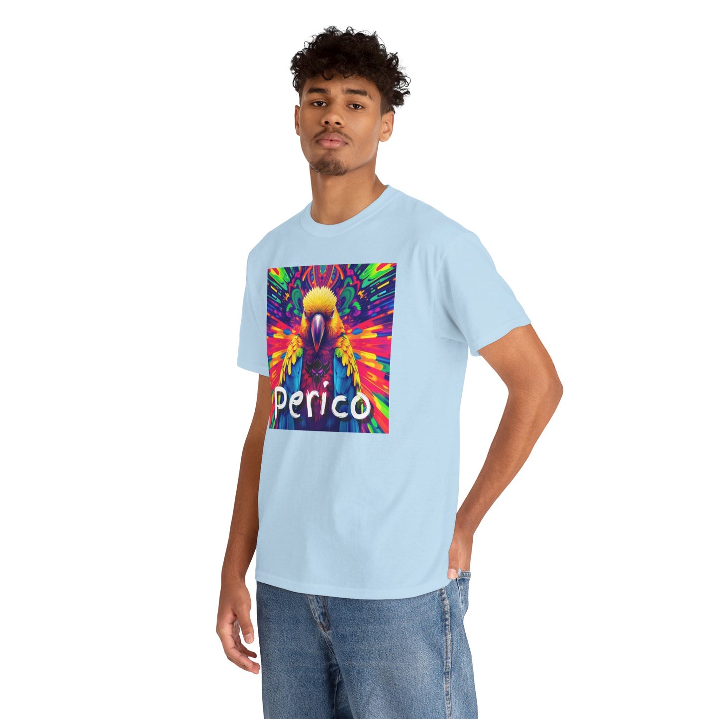"Perico" Colorful Parrot Unisex Heavy Cotton Tee - Vibrant Tropical Shirt