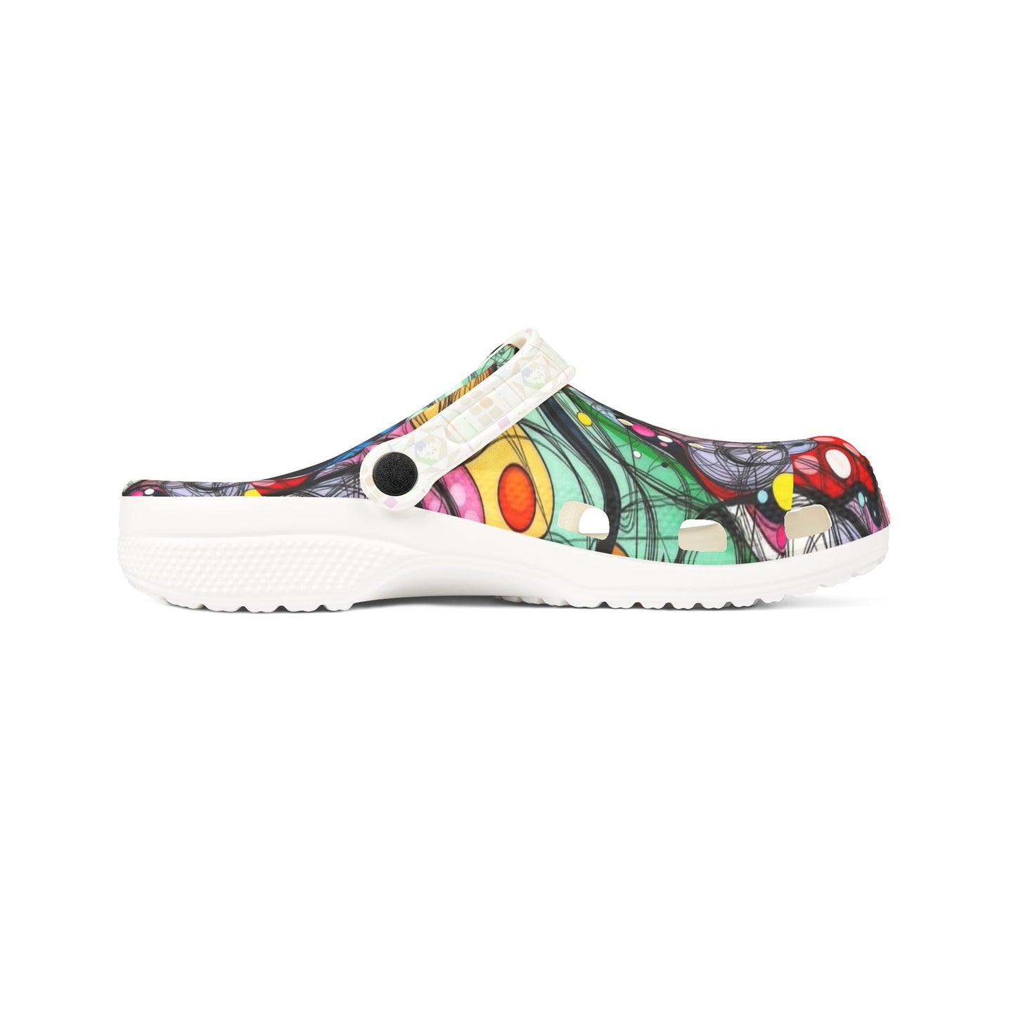 Colorful Abstract Bubble Print Foam Clogs