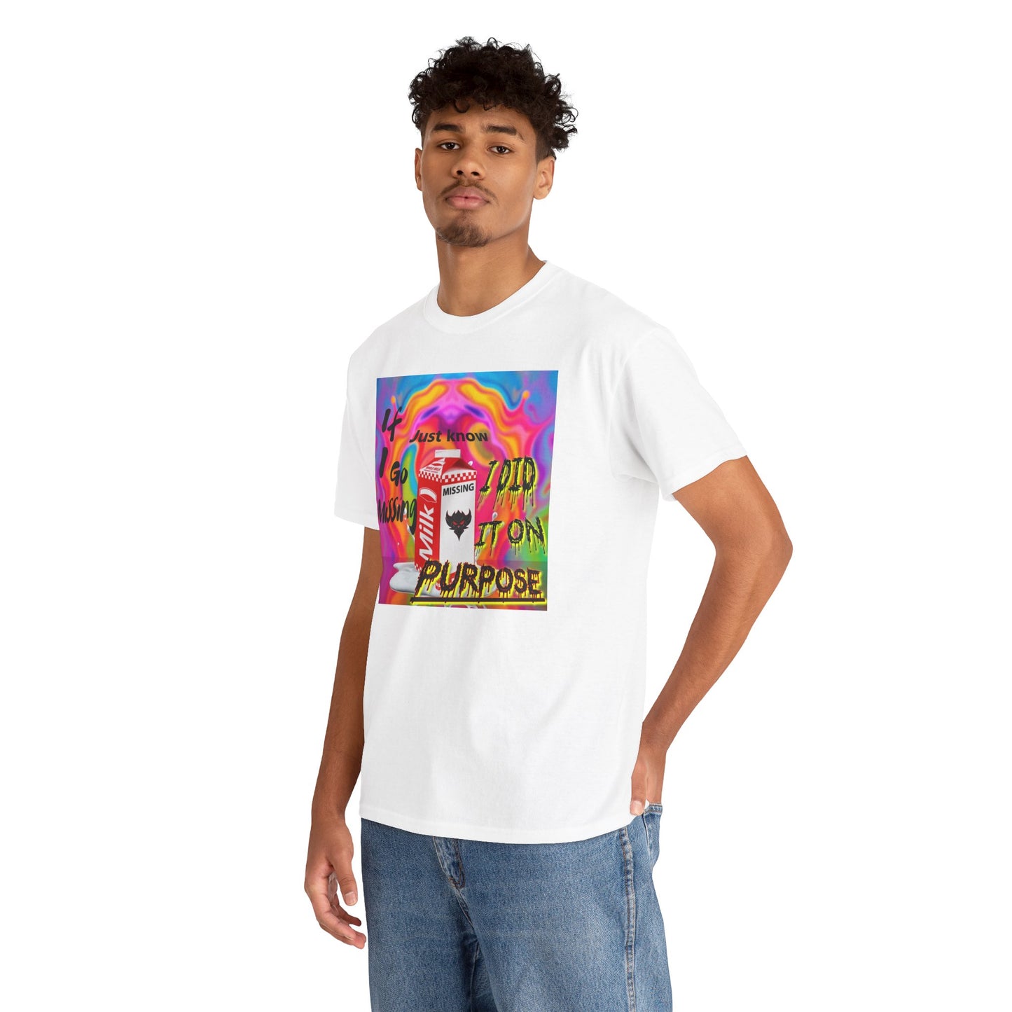 Vibrant Unisex Heavy Cotton Tee - 'If I Go missing, Just Know, I Did It On Purpose' Design