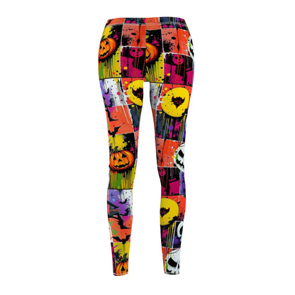 Halloween-Themed Women's Casual Leggings, Spooky Leggings, Festive Activewear, Halloween Outfit, Cozy Fall Fashion