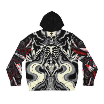 Gothic Skeleton Full-Zip Hoodie, Alternative Fashion, Unisex Outerwear, Halloween Costume, Unique Streetwear, Edgy Hooded Jacket