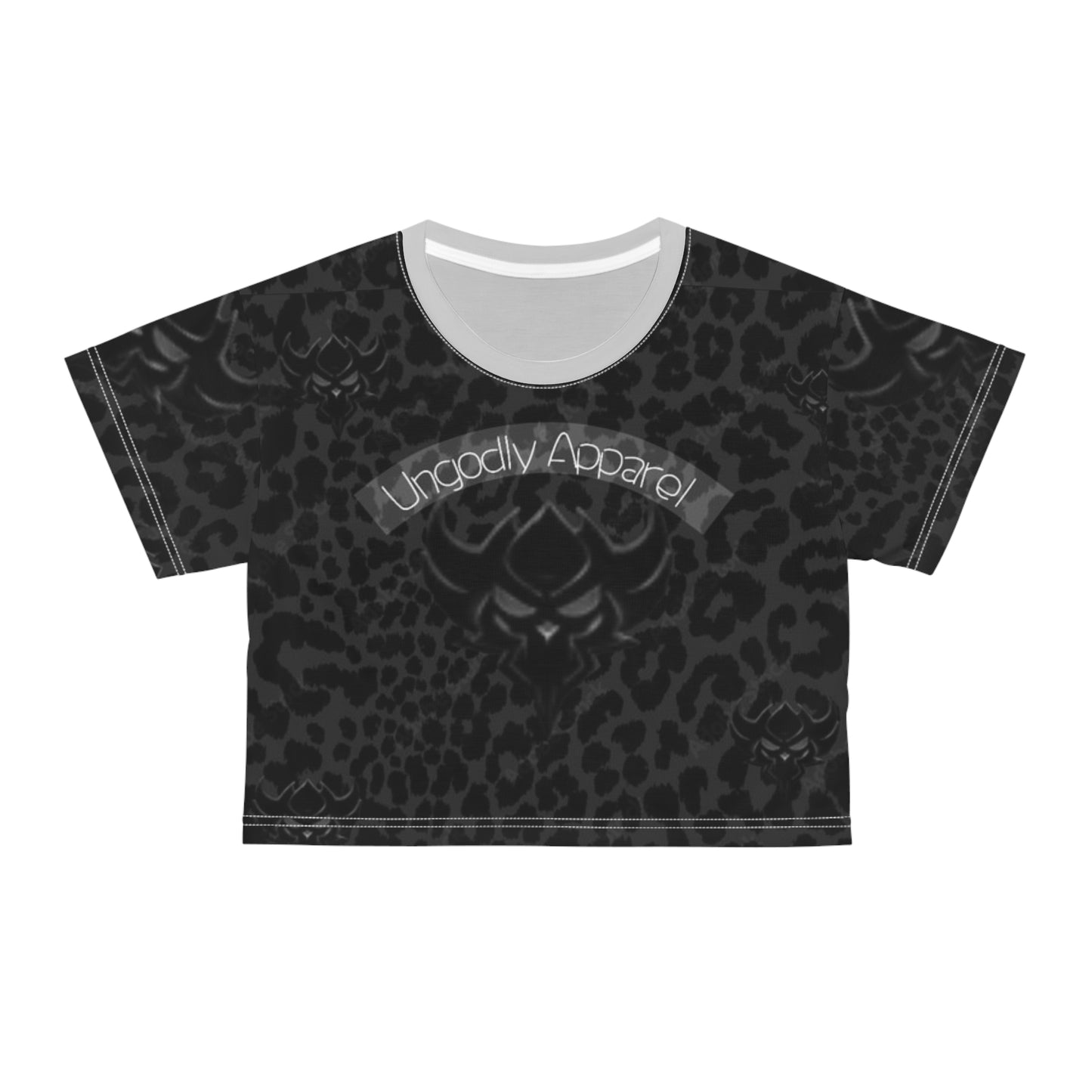 Ungody Apparel Dark Black Panther Skull Crop Tee — Gothic Streetwear