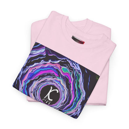 "K-Hole" Unisex Heavy Cotton Tee - Cosmic Swirl Graphic Tee for Trendy Vibes