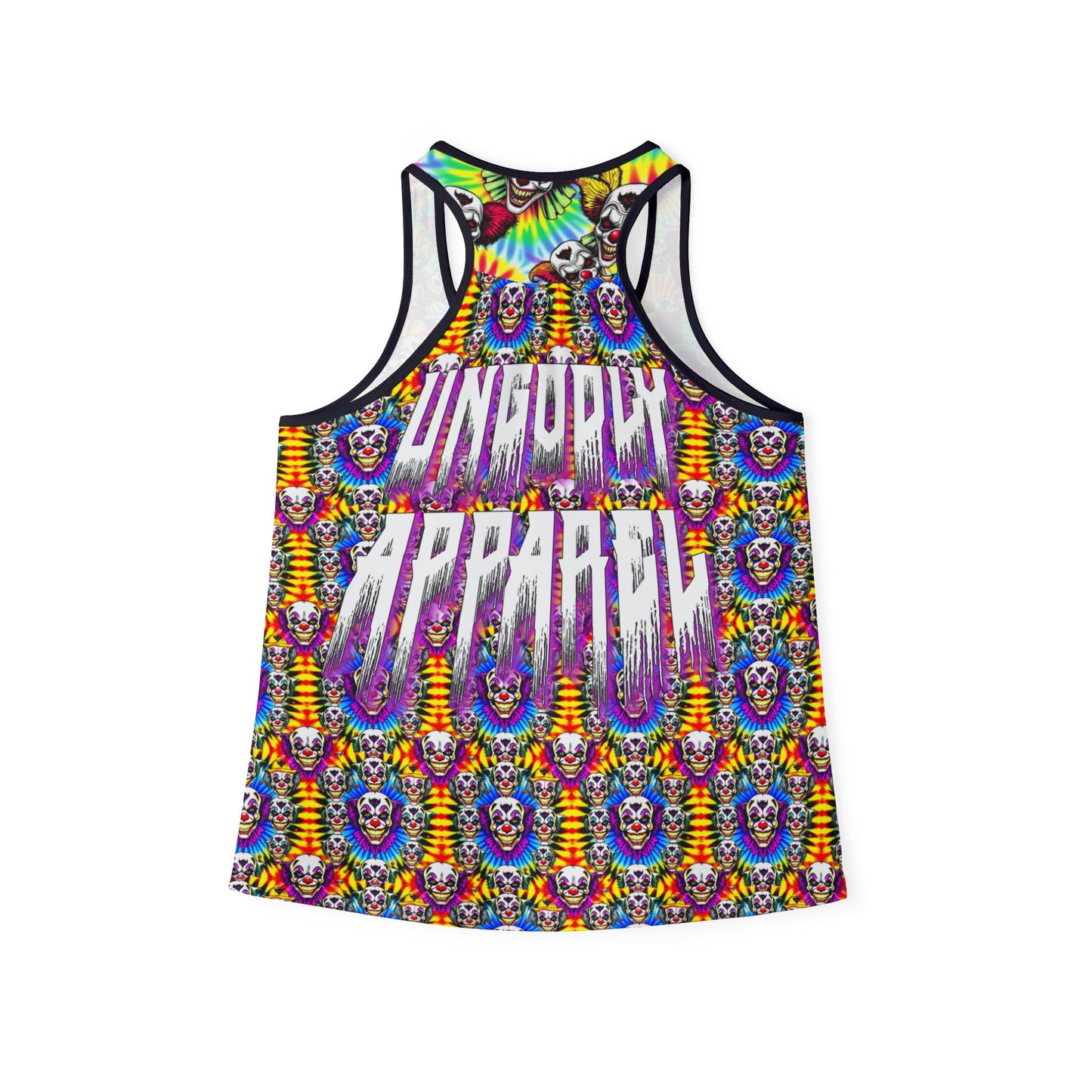"Psycho Killer Clown" Colorful Women’s Tank Top with Skull Design, Vibrant Summer Top, Festival Wear, Casual Tee, Boho Chic Apparel