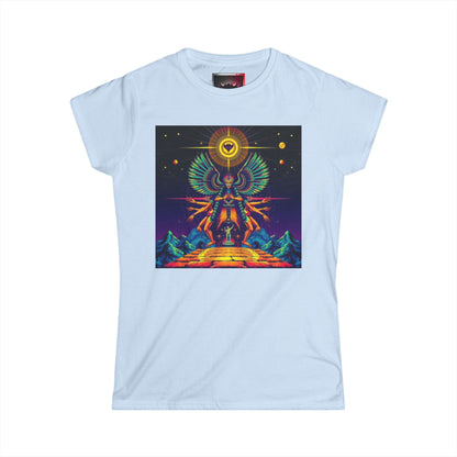 Women's Tee — Neon Cosmic Anunnaki Graphic
