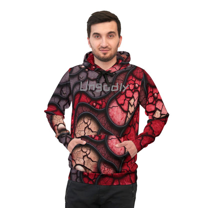 Blood Inspired, Halloween, Red Abstract Athletic Hoodie, Trendy Sportswear, Graphic Pullover, Gift for Fitness Lovers, Unique Streetwear