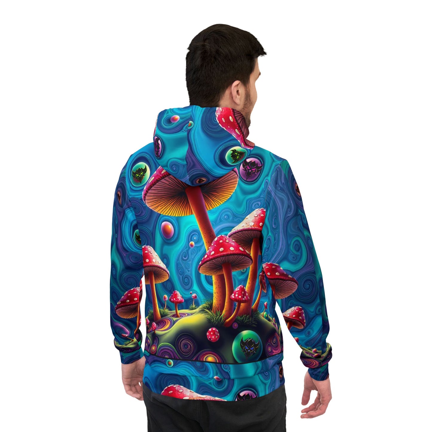 Psychedelic Mushroom Athletic Hoodie - Vibrant Outdoor Style