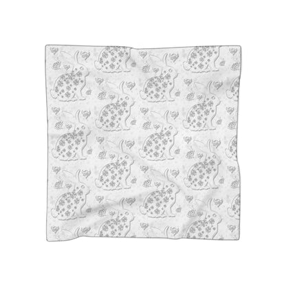 Floral Snow Bunny Pattern Poly Scarf