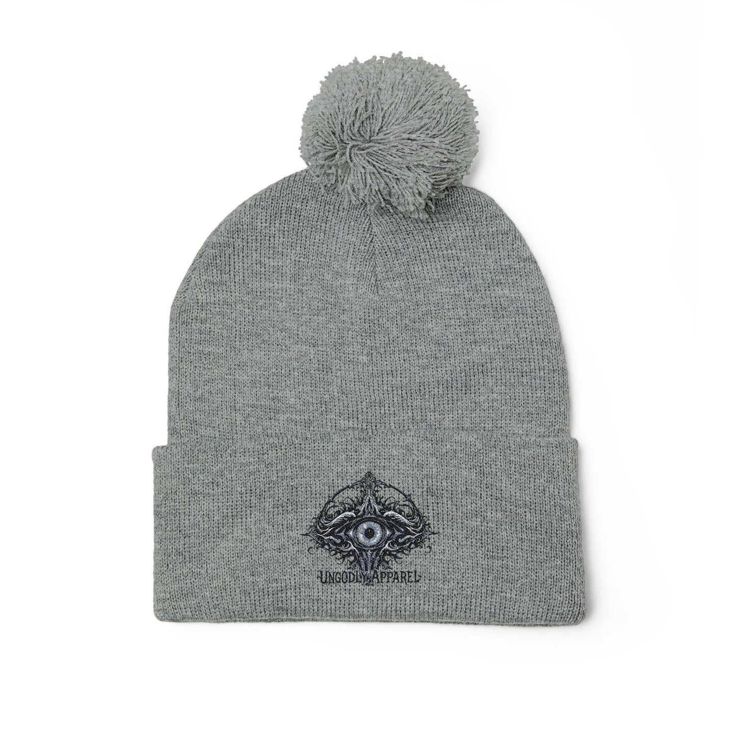 Ungodly EyeEmbroidered Eye Mandala Pom-Pom Beanie