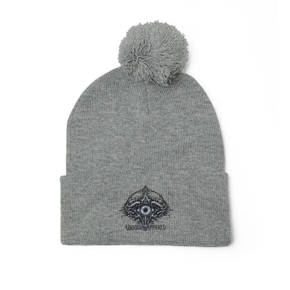 Ungodly EyeEmbroidered Eye Mandala Pom-Pom Beanie