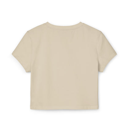 Abstract OK Symbol 666 Portrait Women's Baby Tee - Modern Line Art Face Graphic Crop Top