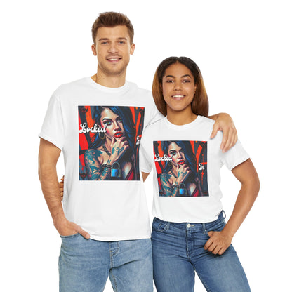 "Locked In" Latina Unisex Heavy Cotton Tee - Bold Tattoo Art for Everyday Wear