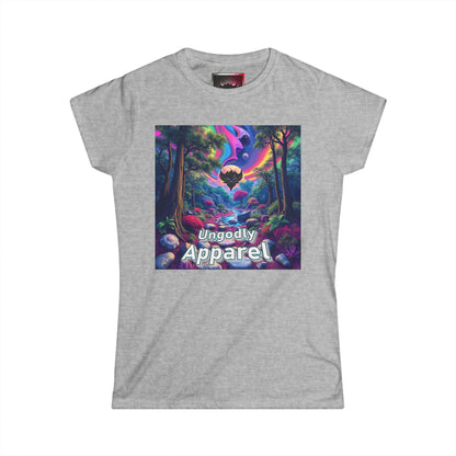Women's Softstyle Tee - Ungodly Apparel Rainbow Forest Design