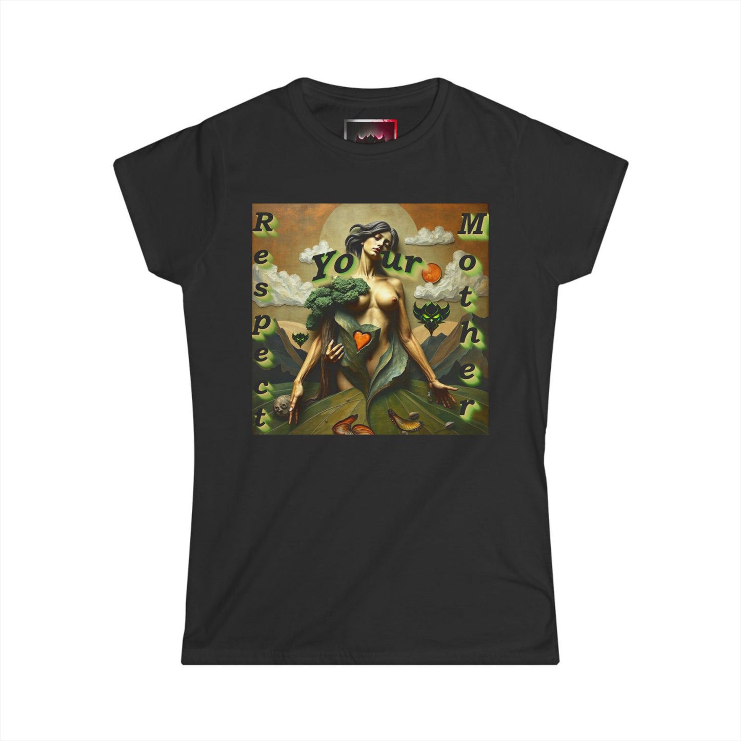 "Respect Your Mother" Women's Softstyle Tee - Eco-Friendly Graphic T-Shirt for Nature Lovers