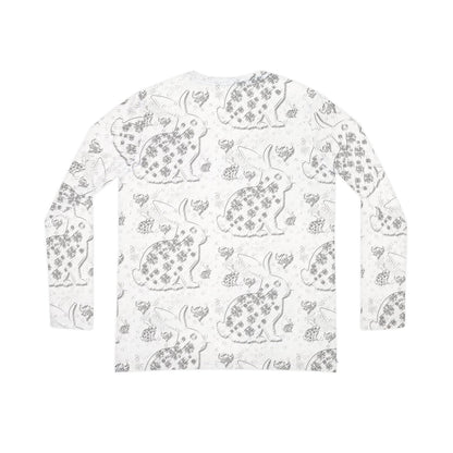 Floral Snow Bunny V‑Neck Long Sleeve Shirt