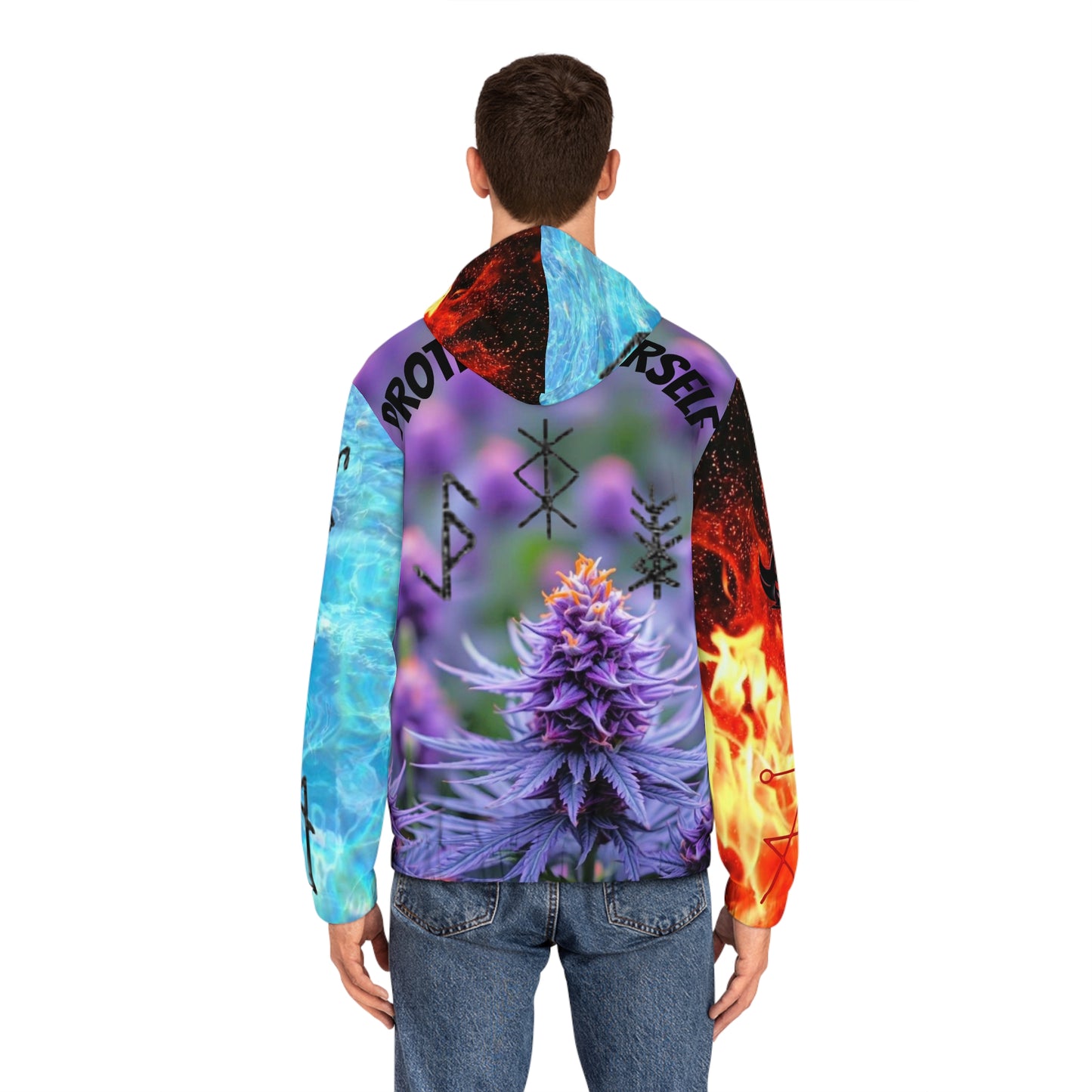 Unisex Full‑Zip Hoodie — ‘Ungodly / Protect Yourself’ Earth, Wind, Fire, and Water. Protection and attraction symbols