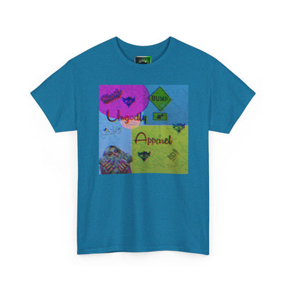 Abstract Pop-Art Graphic Tee — 'Apparel' Color Block Design