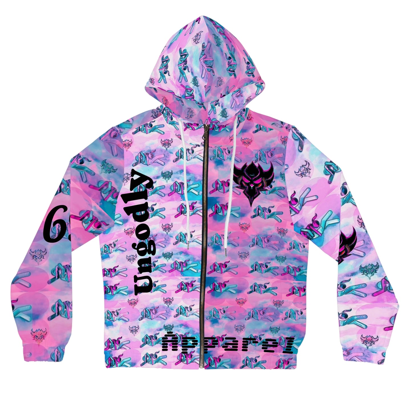 Vibrant Women’s Full-Zip Hoodie with Bold Graphics for Casual Style