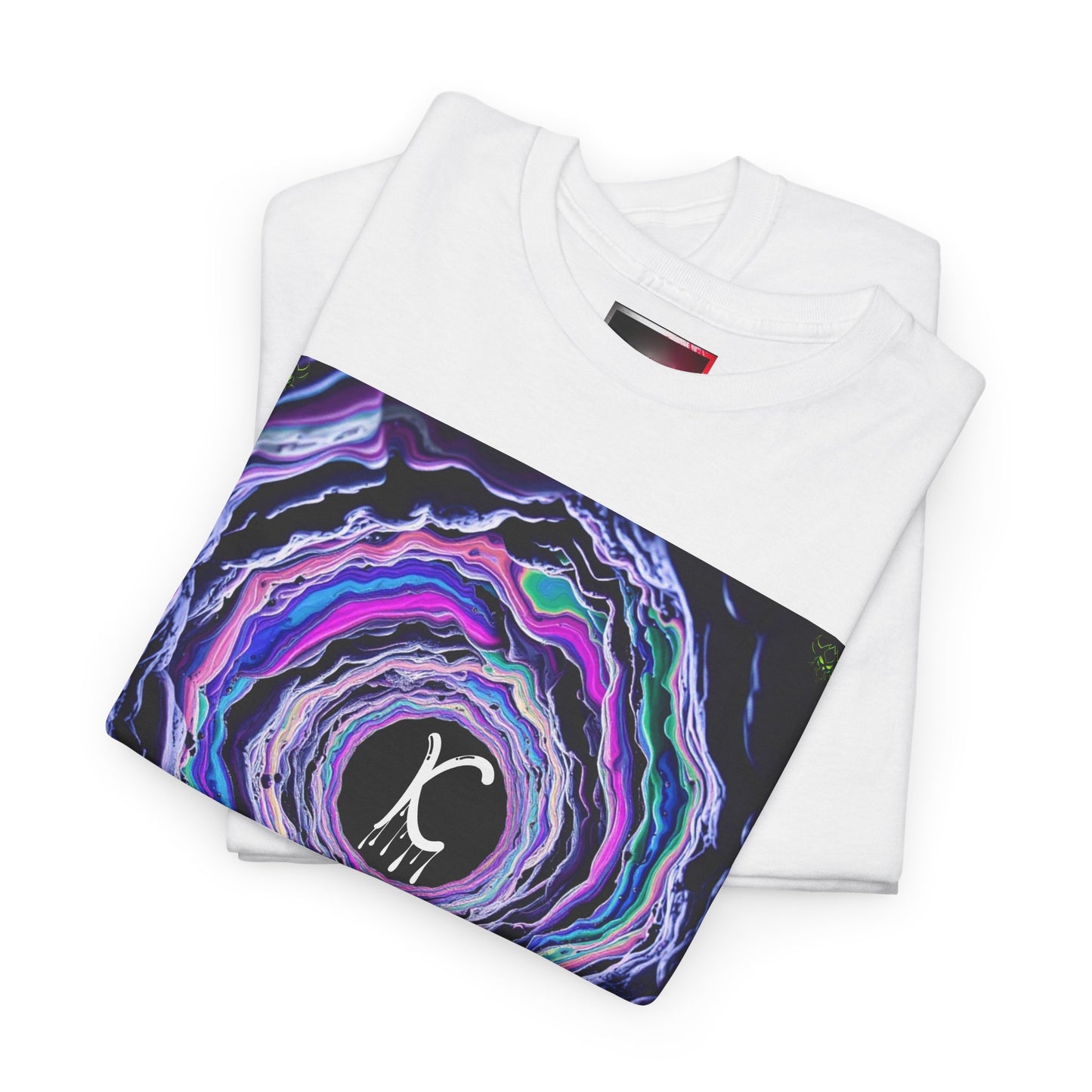 "K-Hole" Unisex Heavy Cotton Tee - Cosmic Swirl Graphic Tee for Trendy Vibes