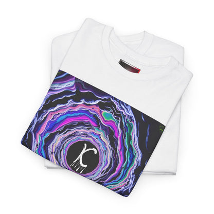 "K-Hole" Unisex Heavy Cotton Tee - Cosmic Swirl Graphic Tee for Trendy Vibes
