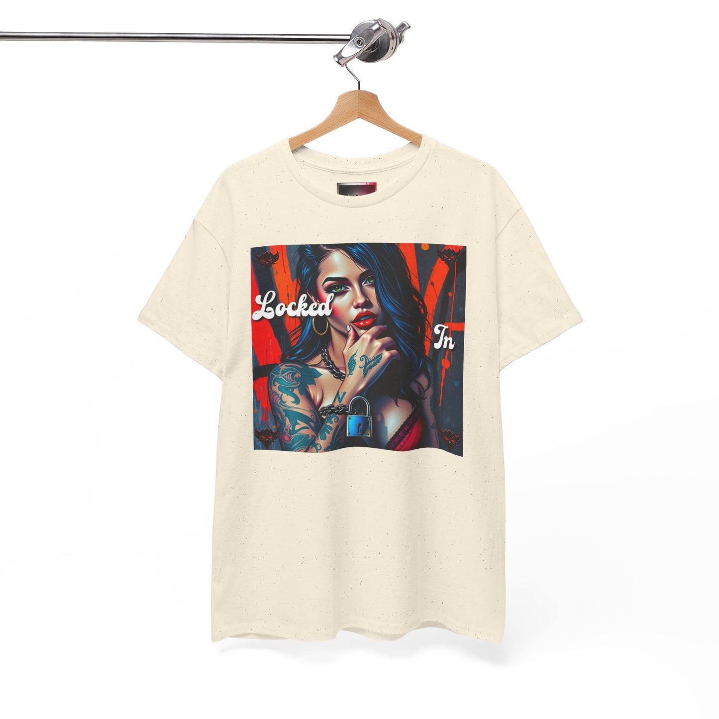 "Locked In" Graphic Unisex Heavy Cotton Tee - Stylish Tattoo Art Shirt