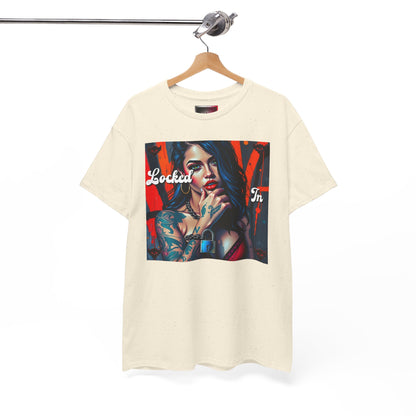 "Locked In" Graphic Unisex Heavy Cotton Tee - Stylish Tattoo Art Shirt