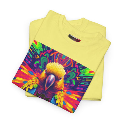 "Perico" Colorful Parrot Unisex Heavy Cotton Tee - Vibrant Tropical Shirt