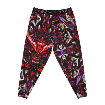 "The Chill of Darkness" Ready to Conquer Athletic Joggers – Dark and Edgy Skull Design