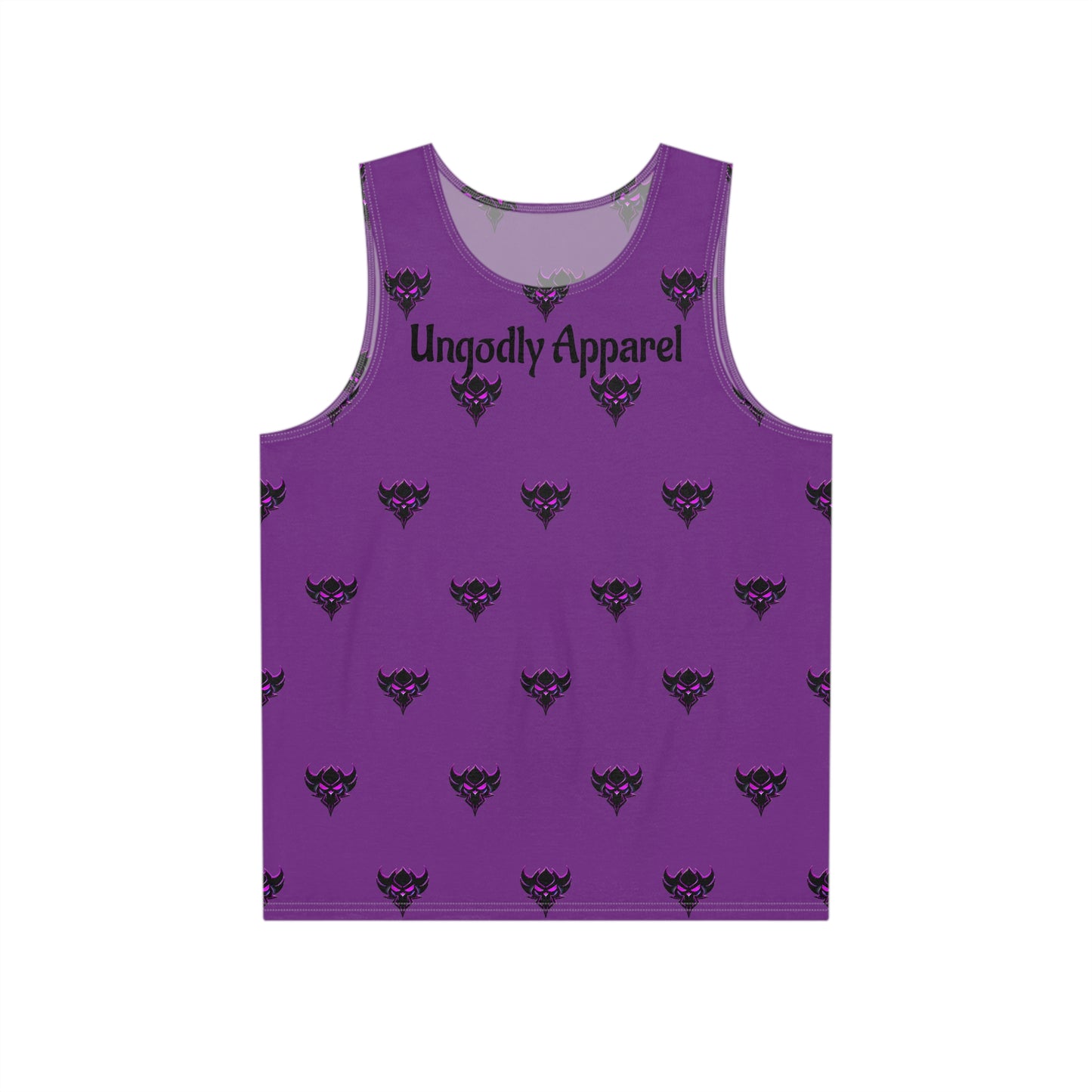 Purple Ungodly Apparel Logo Pattern Tank Top — Gothic Graphic Men's Tank
