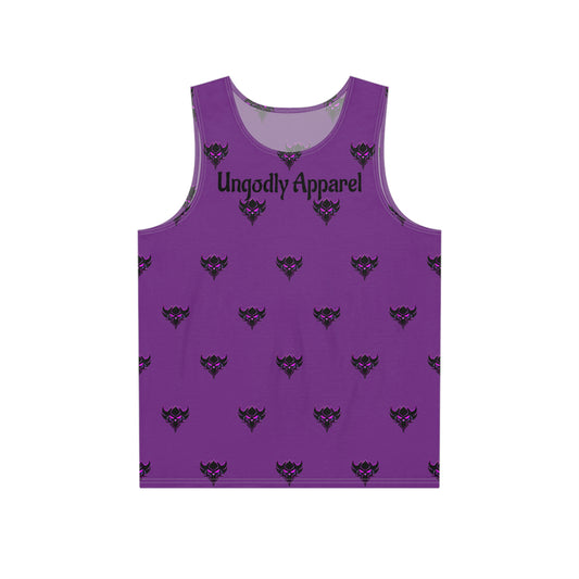 Purple Ungodly Apparel Logo Pattern Tank Top — Gothic Graphic Men's Tank