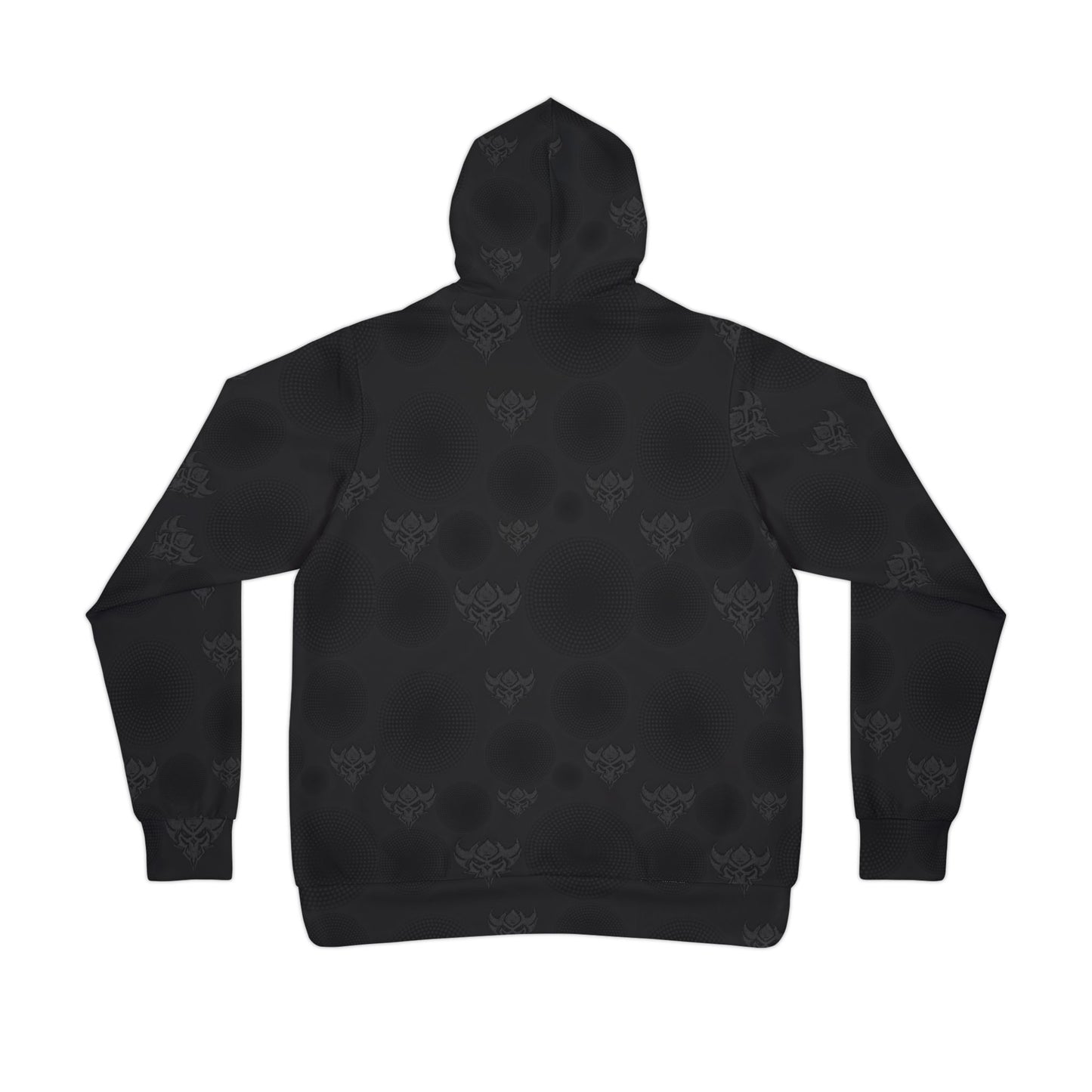 Black on Black Ungodly Logo Unisex Athletic Hoodie — Urban Noir All-Over Logo Hoodie