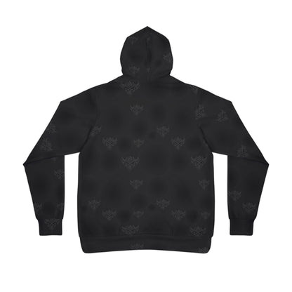 Black on Black Ungodly Logo Unisex Athletic Hoodie — Urban Noir All-Over Logo Hoodie