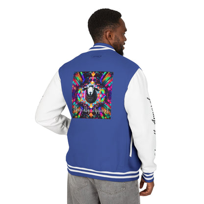 Letterman Jacket — Pink Kaleidoscope "Black Sheep of the Family"  Design with 'Ungodly Apparel' Sleeve Text