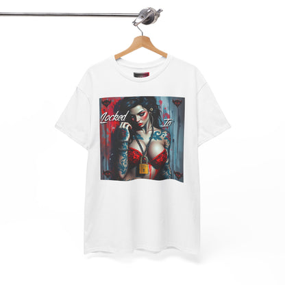 Edgy Tattoo Art Unisex Heavy Cotton Tee - "Locked Inn" Graphic T-Shirt