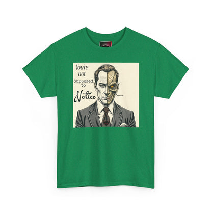 Vintage Noir Reptilian Portrait Tee — “You’re Not Supposed to Notice” Graphic T‑Shirt