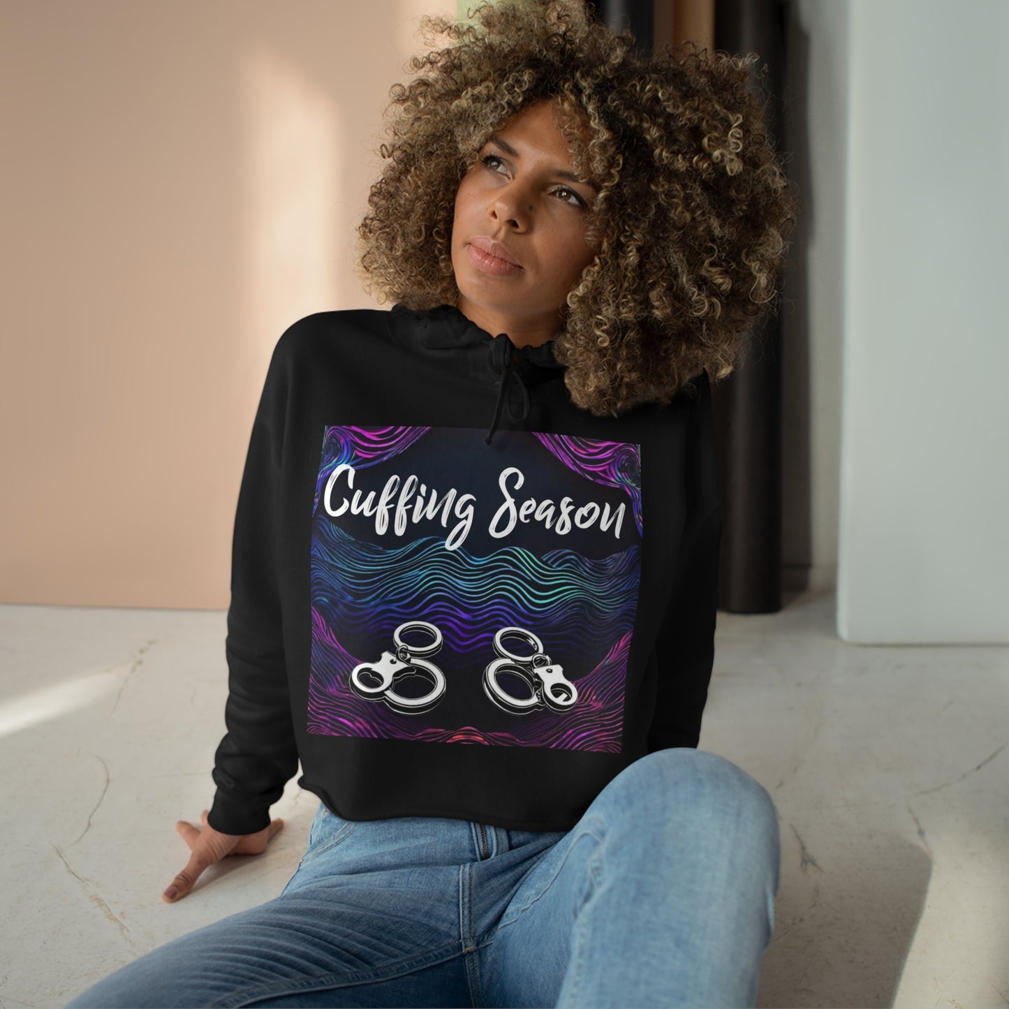 Women's "Cuffing Season" Crop Hoodie
