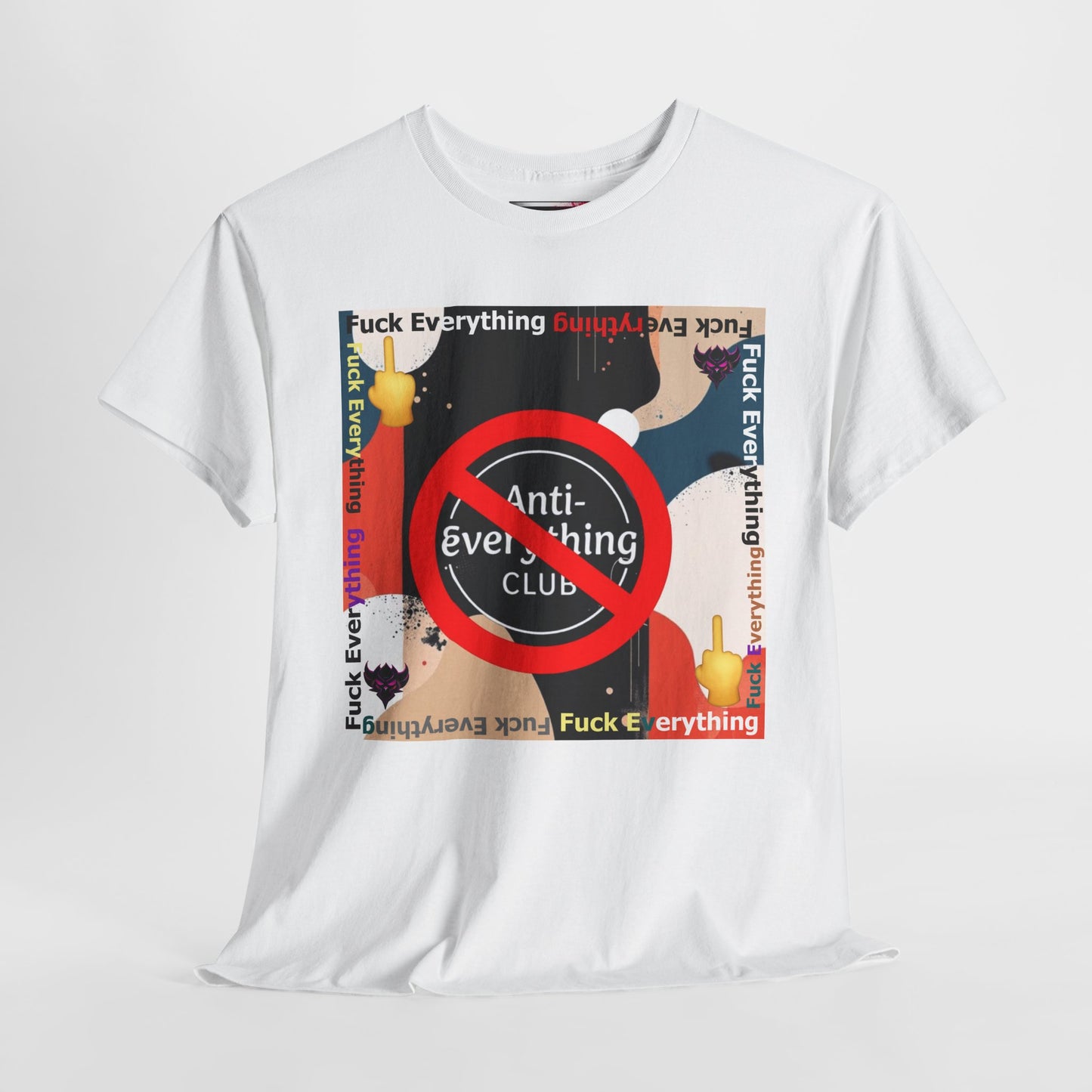 Unisex Heavy Cotton Tee, "Anti-Everything Club" Graphic Tee, Casual Wear, Streetwear, Gift for Friends, Statement T-Shirt