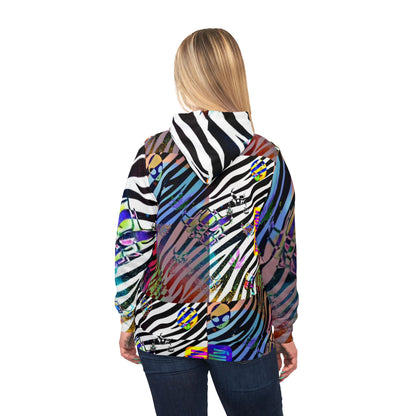 "Ungodly Zebra" Vibrant Zebra Print Athletic Hoodie