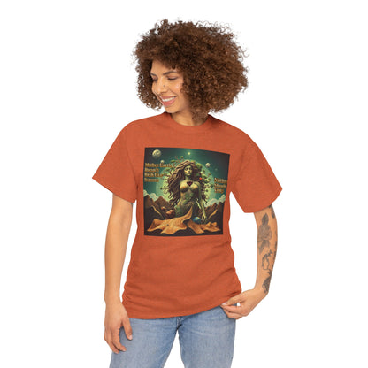 "Mother Earth Doesn't Rush her Reasons, Neither Should You"  Unisex Heavy Cotton Tee - Eco-Inspired Graphic T-Shirt