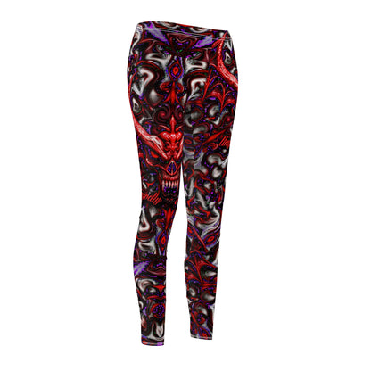 "Chill of Darkness" Vibrant Artistic Patterned Leggings – Perfect for Casual Wear or Festivals
