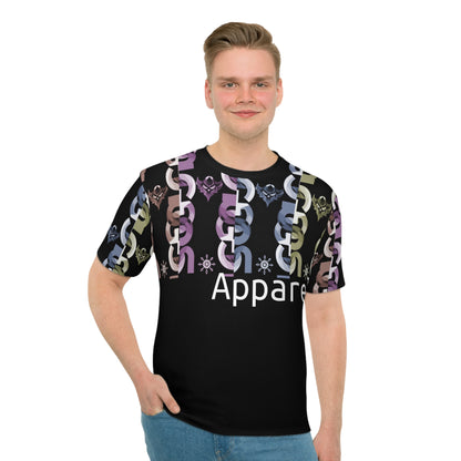 Chain Pattern Graphic Tee — 'Ungodly Apparel' Black Loose-Fit T-Shirt